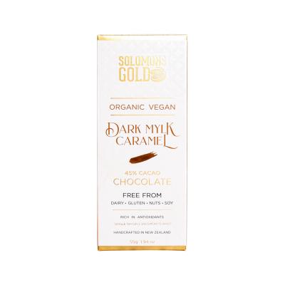 Solomons Gold Organic Vegan Dark Mylk Caramel Chocolate (45% Cacao) 55g Solomons Gold Organic Vegan Dark Mylk Caramel Chocolate (45% Cacao) 55g